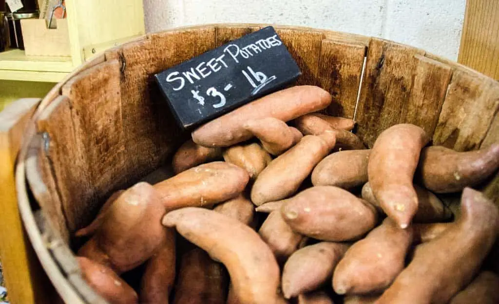 sweet potatoes in basket - how is it different from a yam